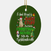 Ik wil naar kerstfilms kijken die goldendoodle is keramisch ornament (Rechts)