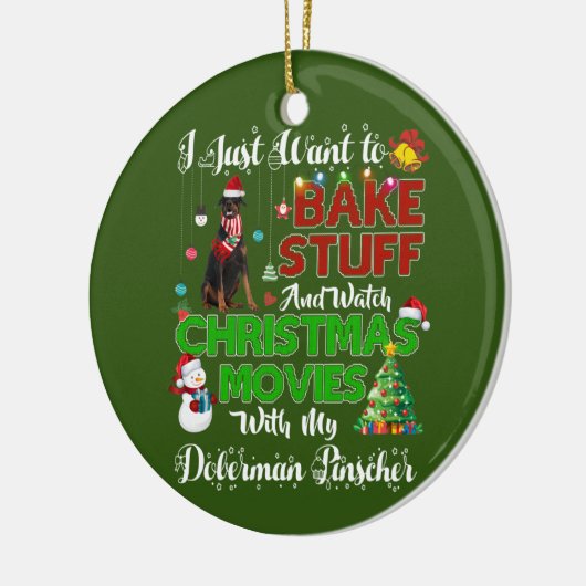 Ik wil naar kerstfilms kijken. keramisch ornament (Links)