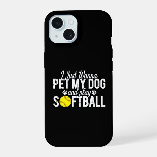Ik Wil Net Mijn Hond Aaien En Softbal Spelen iPhone 15 Case (Achterkant)