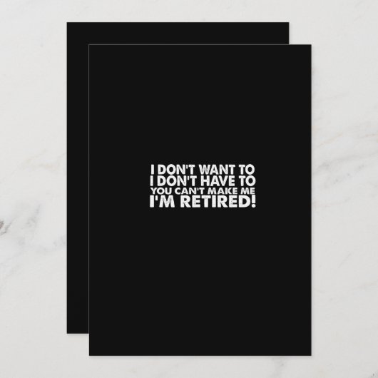 Ik wil niet dat je me niet kunt maken kaart (Voorkant / Achterkant)