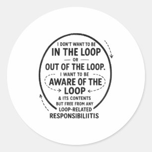 Ik wil niet in de lus sarcastisch citaat plezier ronde sticker