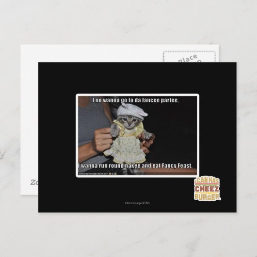 Ik wil niet naar een dansfeest briefkaart (Voorkant / Achterkant)