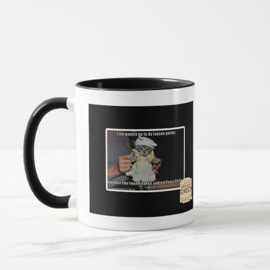 Ik wil niet naar een feest gaan mok (Links)