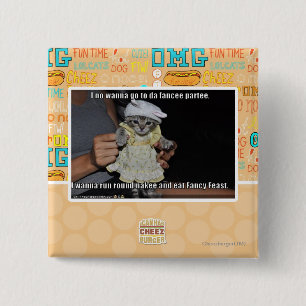 Ik wil niet naar een feest gaan vierkante button 5,1 cm