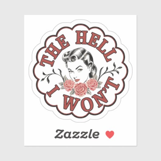 Ik wil niet  pinup sticker (Vel)