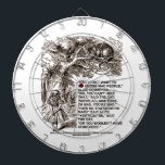 Ik wil niet tussen Mad Mensen Alice Cheshire gaan. Dartbord<br><div class="desc">Laat je woede Wonderland zien met deze tijdloze passage citaat tussen Alice en de Cheshire Cat zoals gevonden in Lewis Carroll's "Alice's Adventures in Wonderland" op dit dartboard.  Memorable Wonderland imagery dartboard gift voor elke Wonderland fan!</div>