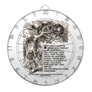 Ik wil niet tussen Mad Mensen Alice Cheshire gaan. Dartbord