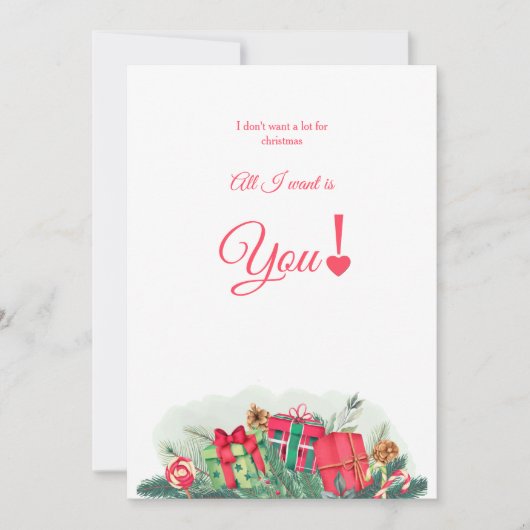 Ik wil niet veel voor kerstkaarten bedankkaart (Voorkant)