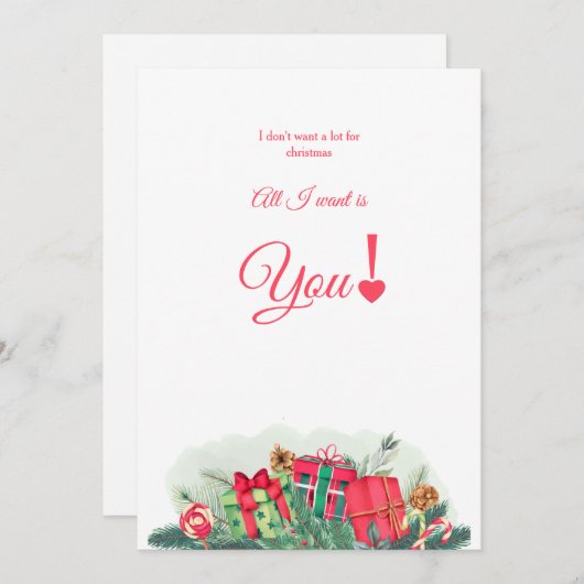 Ik wil niet veel voor kerstkaarten bedankkaart (Voorkant / Achterkant)