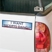 Ik wil ontvangstbewijzen bumpersticker (Op Truck)