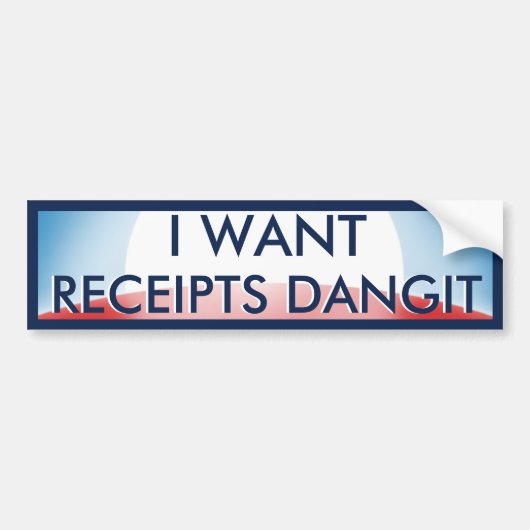 Ik wil ontvangstbewijzen bumpersticker (Voorkant)