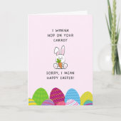 Ik wil op je wortel springen Grappig Gelukkig Pase Feestdagen Kaart (Voorkant)