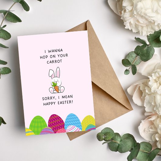 Ik wil op je wortel springen Grappig Gelukkig Pase Feestdagen Kaart