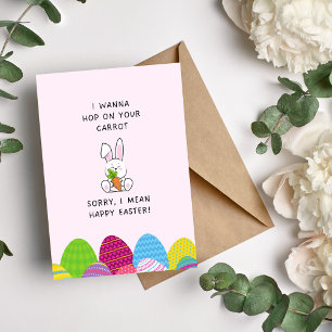 Ik wil op je wortel springen Grappig Gelukkig Pase Feestdagen Kaart