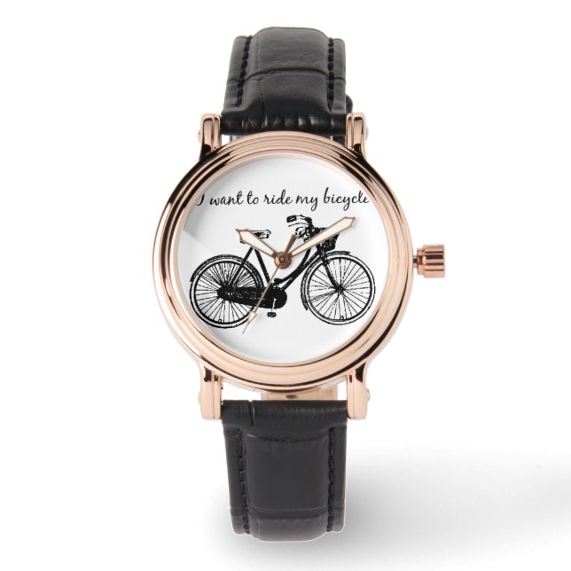 "Ik wil op mijn fiets rijden" Inspirerend prijsopg Horloge (Voorkant)