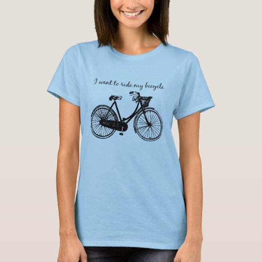 "Ik wil op mijn fiets rijden" Inspirerend prijsopg T-shirt (Voorkant)