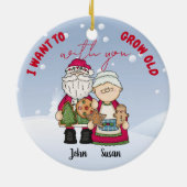 Ik wil oud worden met kerstmis... keramisch ornament (Achterkant)