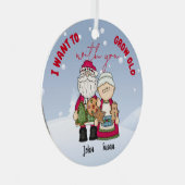 Ik wil oud worden met kerstmis... metalen ornament (Voorkant Rechts)