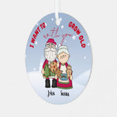 Ik wil oud worden met kerstmis... metalen ornament (Voorkant links)