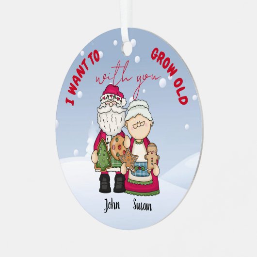 Ik wil oud worden met kerstmis... metalen ornament (Voorkant links)