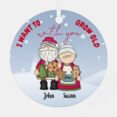 Ik wil oud worden met kerstmis... metalen ornament (Achterkant)