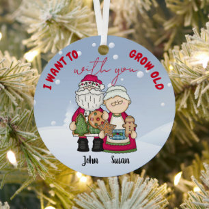 Ik wil oud worden met kerstmis... metalen ornament