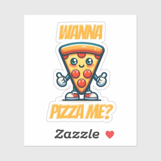 Ik wil pizza | Grappig eten Pun Sticker (Vel)