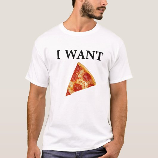 IK WIL PIZZA. T-SHIRT (Voorkant)