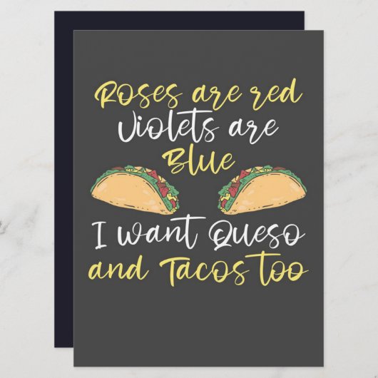 Ik wil Queso and Tacos too_701e34210f53ab0073e6164 Menu (Voorkant / Achterkant)