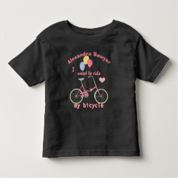 Ik wil rijden op mijn fiets  Bike Balloons Kinder Shirts