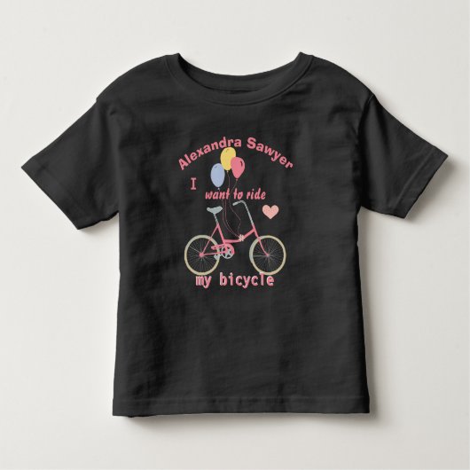 Ik wil rijden op mijn fiets Bike Balloons Kinder Shirts (Voorkant)