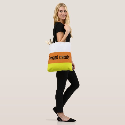 Ik wil snoep Candy Corn Tote Bag (Op model)