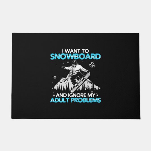 Ik wil Snowboard Deurmat (Voorkant)