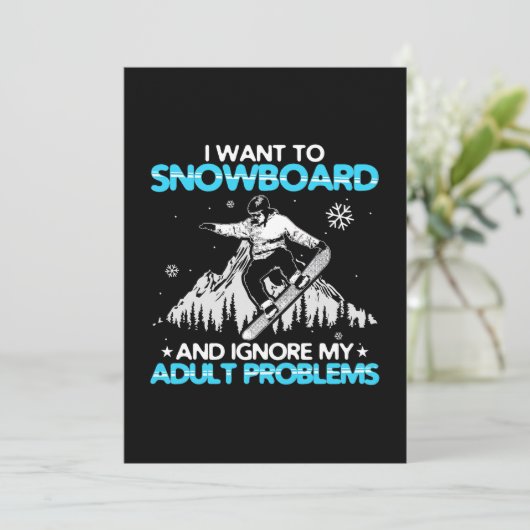Ik wil snowboarden kaart (Staand voorkant)