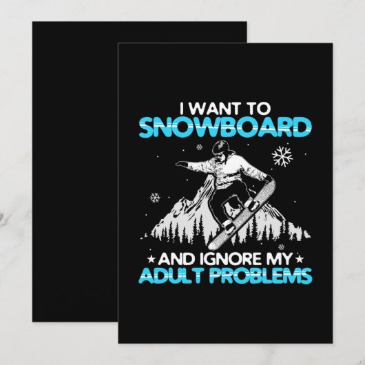 Ik wil snowboarden kaart (Voorkant / Achterkant)