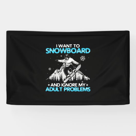 Ik wil snowboarden spandoek (Horizontaal)