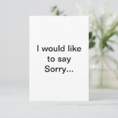 "Ik wil sorry zeggen..." kaart (Staand voorkant)