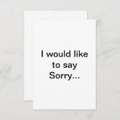 "Ik wil sorry zeggen..." kaart (Voorkant / Achterkant)