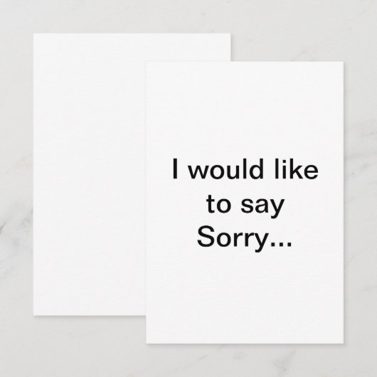 "Ik wil sorry zeggen..." kaart (Voorkant / Achterkant)