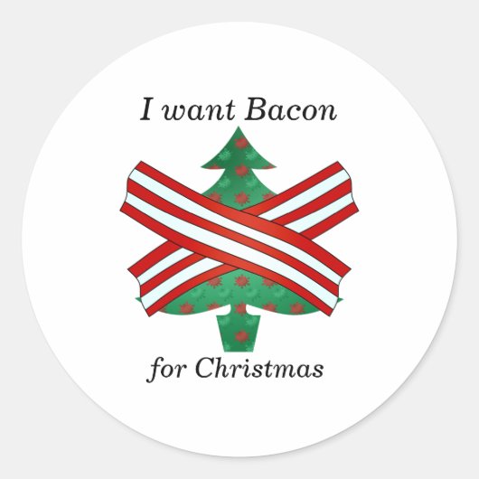Ik wil spek voor Kerstmis Ronde Sticker (Voorkant)
