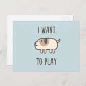 Ik wil spelen briefkaart (Voorkant / Achterkant)
