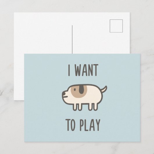 Ik wil spelen briefkaart (Voorkant / Achterkant)