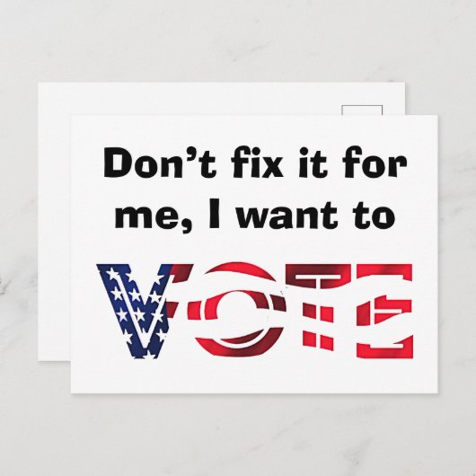Ik wil stemmen briefkaart (Voorkant / Achterkant)