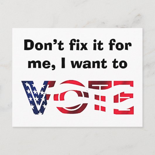 Ik wil stemmen briefkaart (Voorkant)