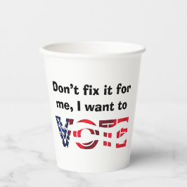 Ik wil stemmen papieren bekers