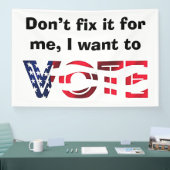 Ik wil stemmen spandoek (Beurs)