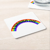 Ik wil sterven - Regenboog Kartonnen Onderzetters (Schuin)