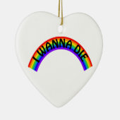 Ik Wil Sterven - Regenboog Keramisch Ornament (Rechts)