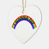 Ik Wil Sterven - Regenboog Keramisch Ornament (Links)
