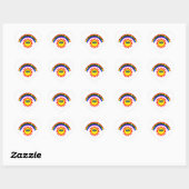 Ik wil sterven - regenboog lachende zon hart sticker (Vel)
